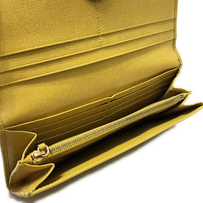 Fendi Long Wallet Cles Jons 8m0251 Yellow Leather