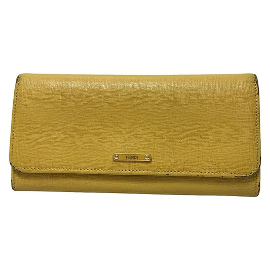 Fendi Long Wallet Cles Jons 8m0251 Yellow Leather