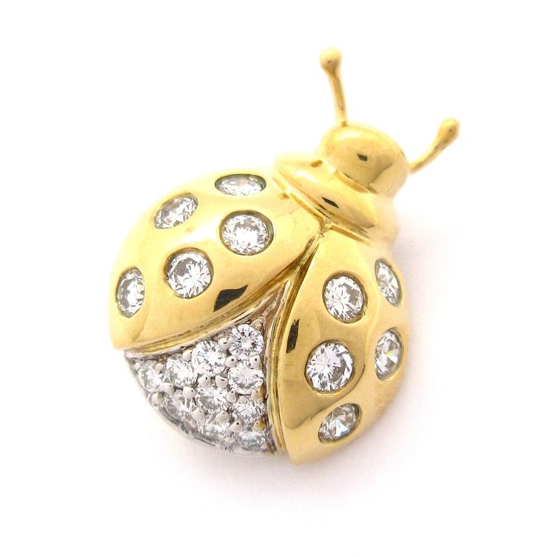 Tiffany & Co Brooch Excellent Condition - 18k Yellow Gold X Diamond Ladybird