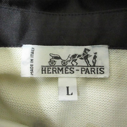 Cleaned Hermes Brides DE GALA Twill Raine Half Sleeve Polo Shirt L White Black
