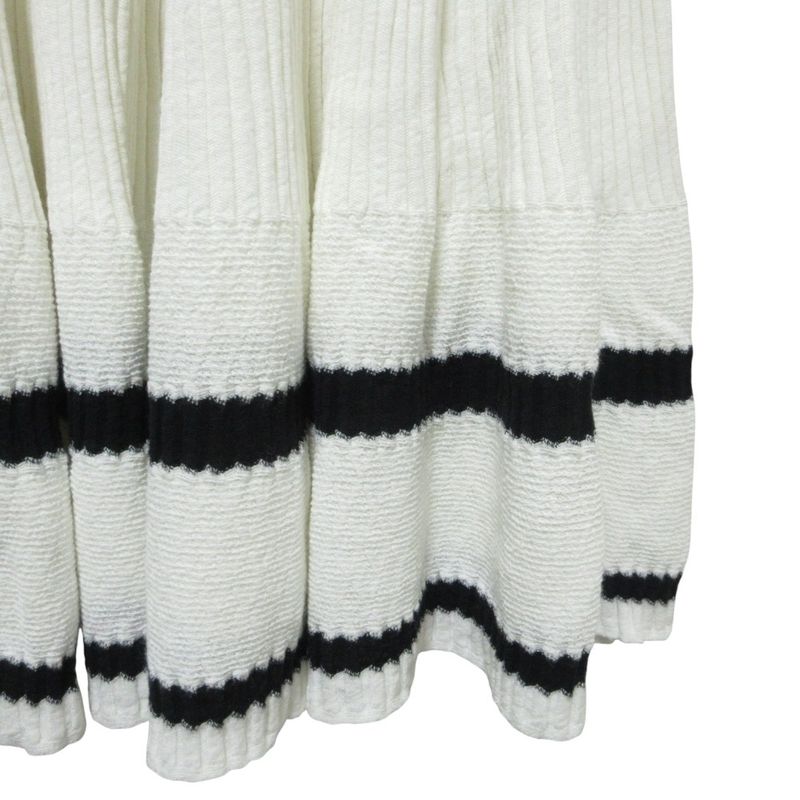 Cleaned Chanel Wide Rib Sleeveless Knee Length Knit Dress P60480 34 White