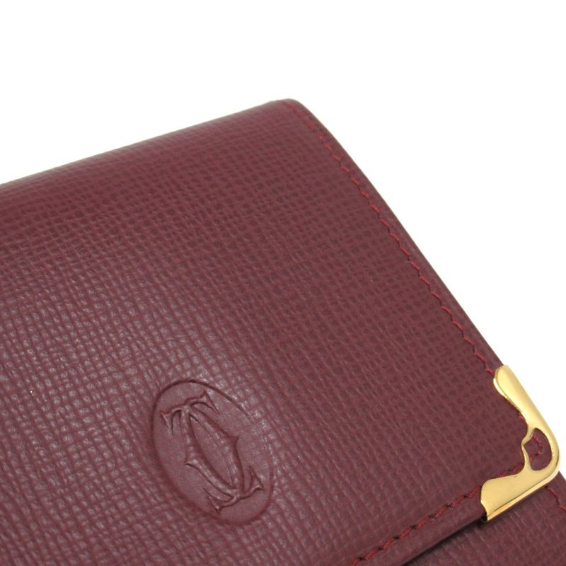 Unused Cartier Mustline Wallet Coin Case Coin Purse Logo Gold Hardware Vintage