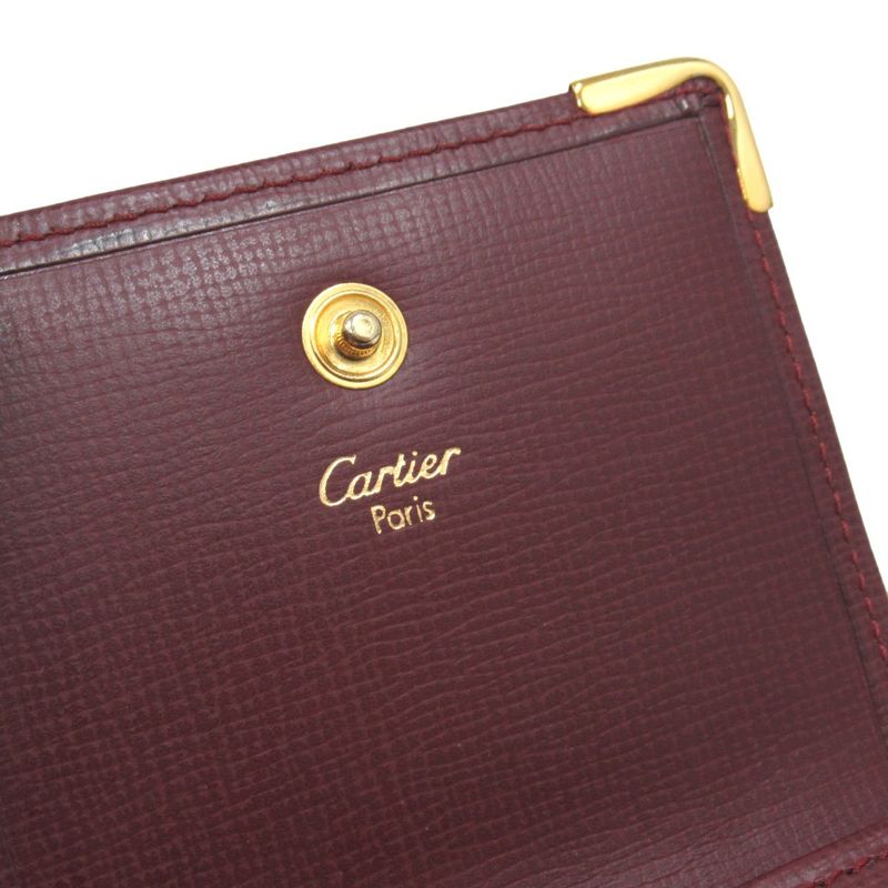 Unused Cartier Mustline Wallet Coin Case Coin Purse Logo Gold Hardware Vintage