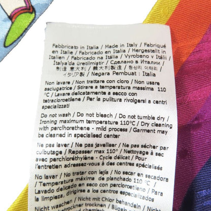 Fendi Lappy Scarf Bandeau Ribbon Reversible 100% Silk Logo Jacquard Fxt011 AJWB