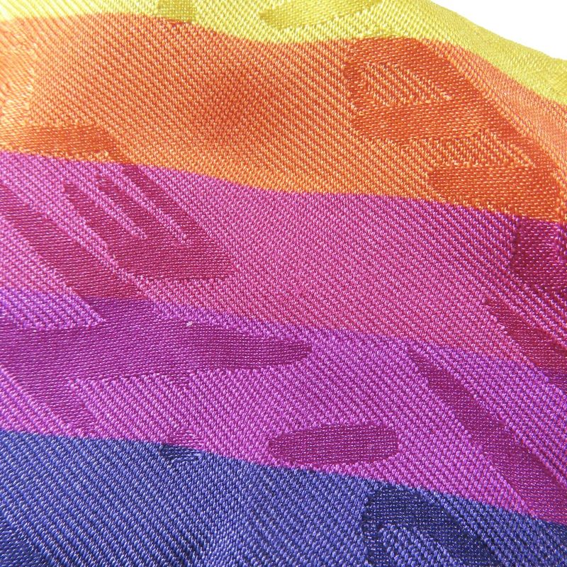 Fendi Lappy Scarf Bandeau Ribbon Reversible 100% Silk Logo Jacquard Fxt011 AJWB