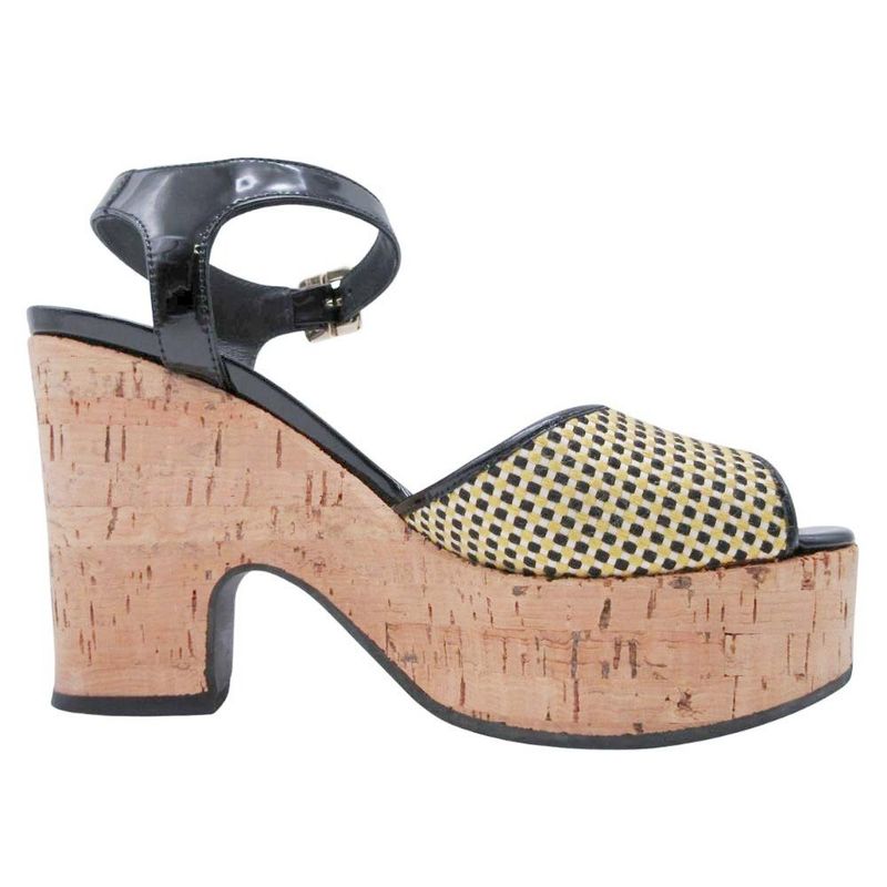 Frendi Fendi Cork Sole Thick Sole Strap Sandals Shoes Enamel 35.5 22.5cm