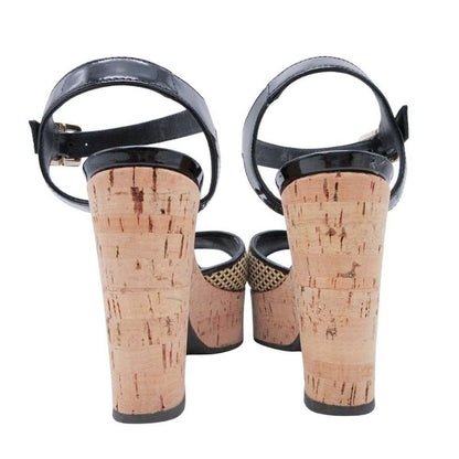 Frendi Fendi Cork Sole Thick Sole Strap Sandals Shoes Enamel 35.5 22.5cm