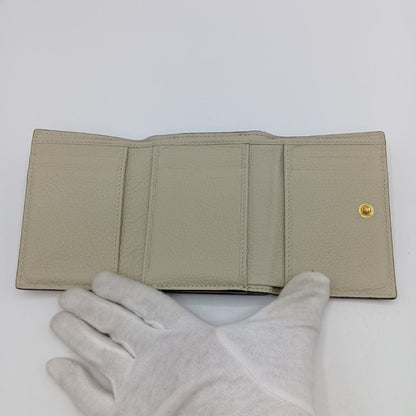 Gucci Embossed Logo Mini Wallet Trifold Wallet 731694 Ivory