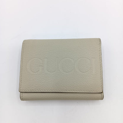 Gucci Embossed Logo Mini Wallet Trifold Wallet 731694 Ivory