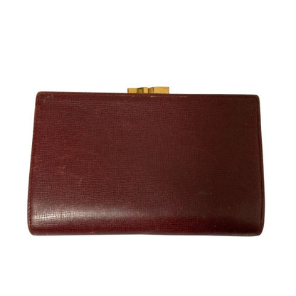 Cartier Must Line Leather Trifold Wallet Compact Wallet Bordeaux Ladies