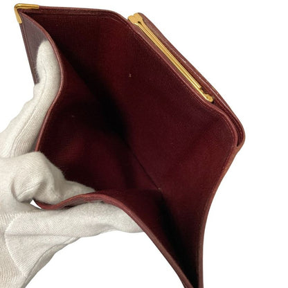 Cartier Must Line Leather Trifold Wallet Compact Wallet Bordeaux Ladies
