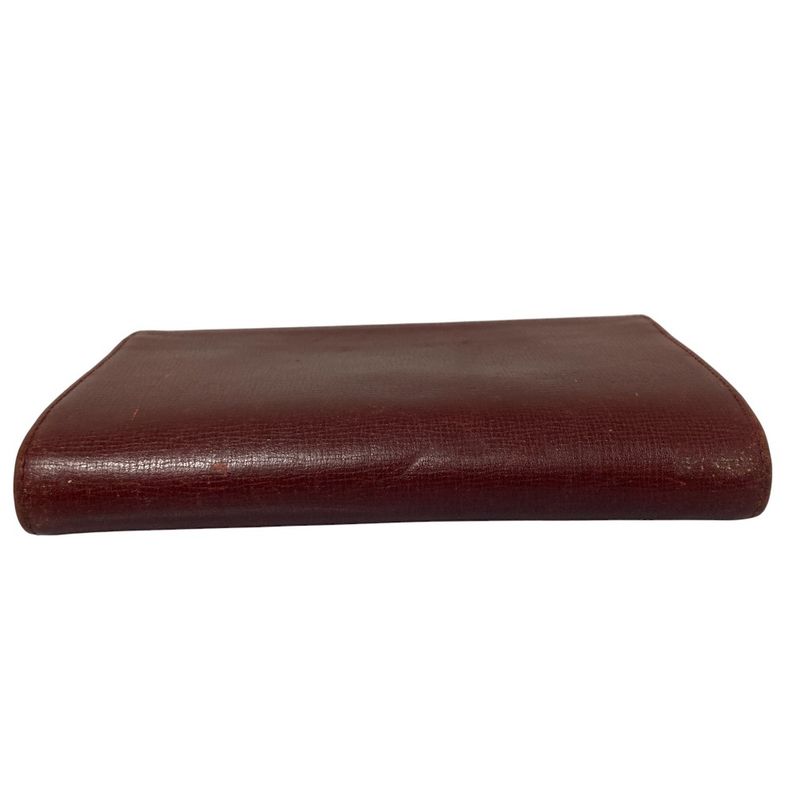 Cartier Must Line Leather Trifold Wallet Compact Wallet Bordeaux Ladies