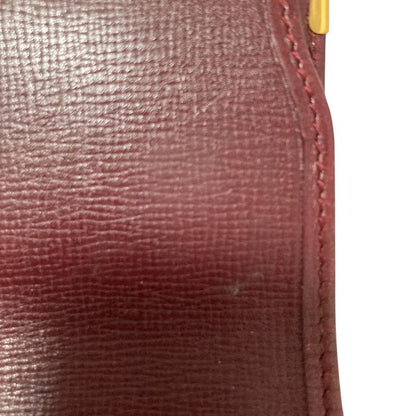 Cartier Must Line Leather Trifold Wallet Compact Wallet Bordeaux Ladies