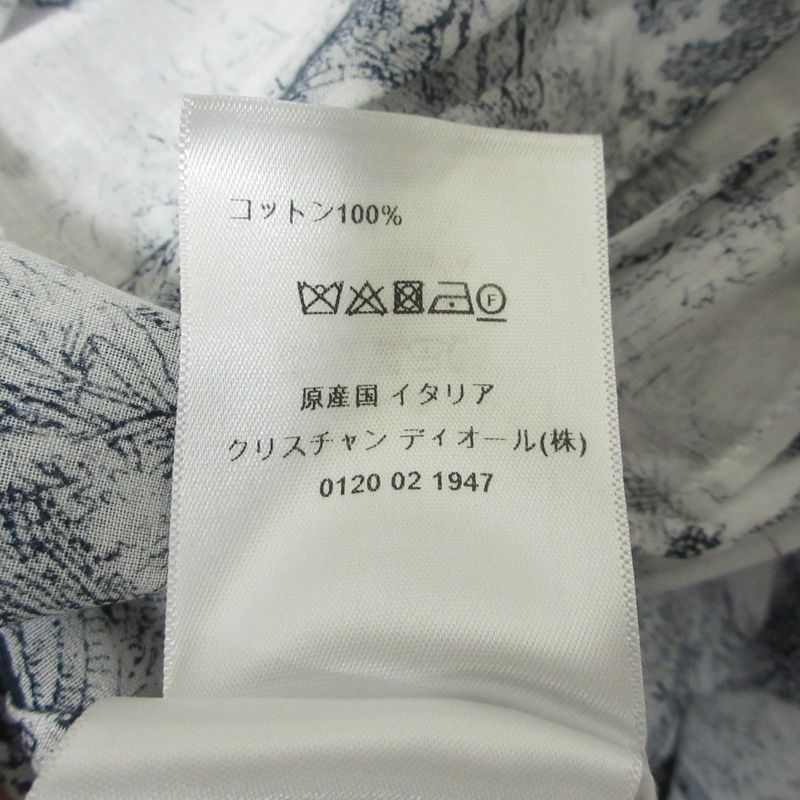 Cleaned Christian DIOR Toile De Jouy Shirt Dress 221r81a3802 34 Navy Ladies
