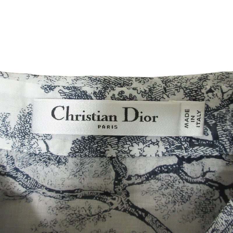 Cleaned Christian DIOR Toile De Jouy Shirt Dress 221r81a3802 34 Navy Ladies