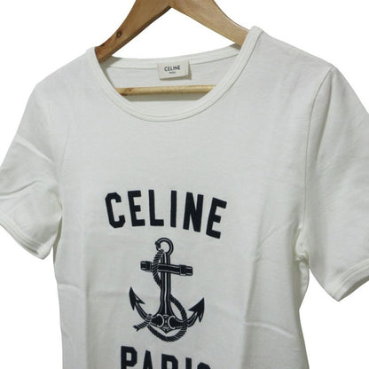 Good Celine Anchor Logo Print T-shirt Cut And Sewn XS White Women's Used