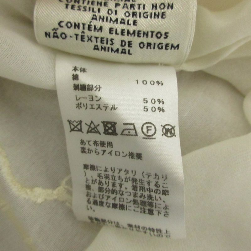 Cleaned Hermes Gathered Collar Embroidery Key Motif Blouse 36 White Women Used