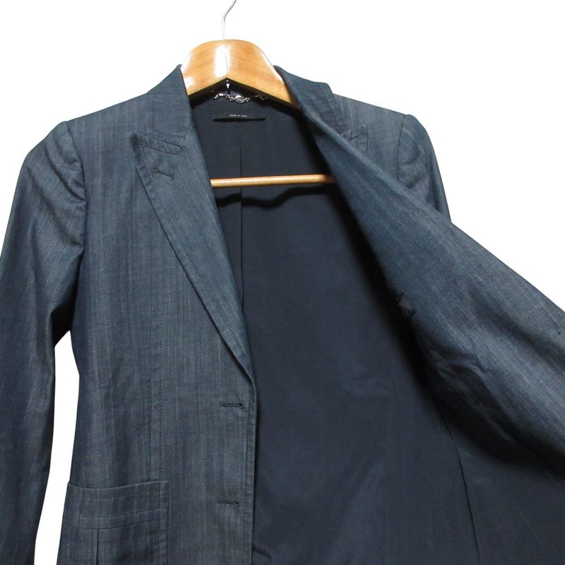 Gucci Chien Bray Tailored Jacket 367676 Size 40 Indigo Blue Ladies Used