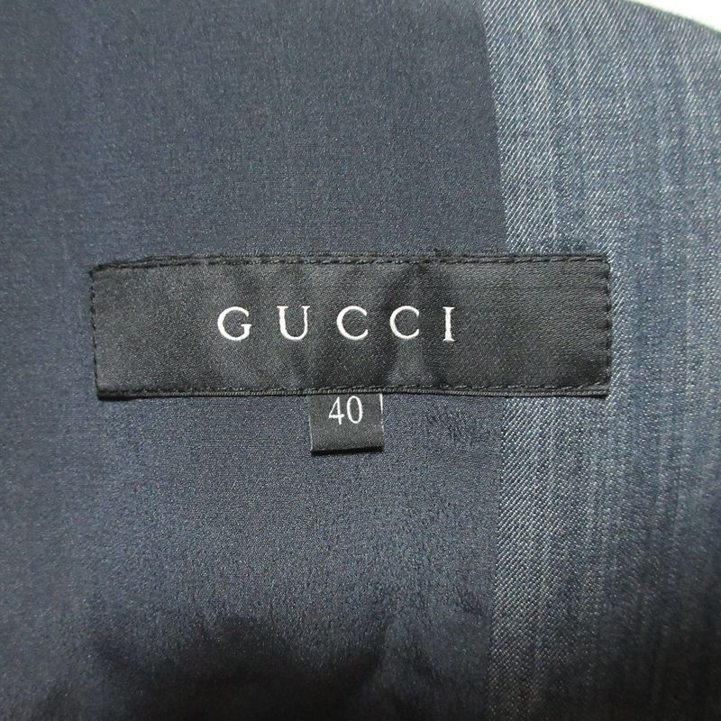 Gucci Chien Bray Tailored Jacket 367676 Size 40 Indigo Blue Ladies Used