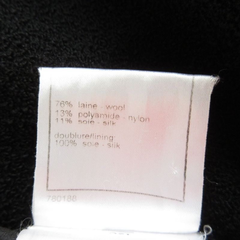 08C Chanel Tweed Tight Knee-length Skirt P32374 Size 38 Black Women Used