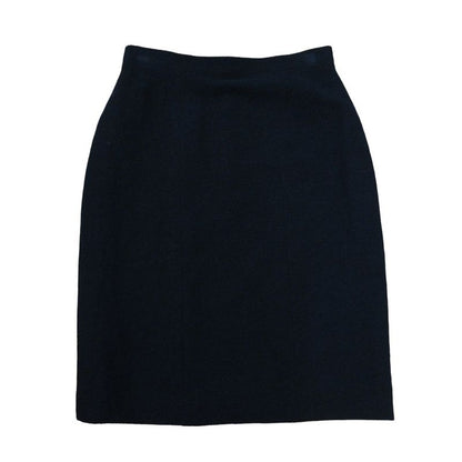 08C Chanel Tweed Tight Knee-length Skirt P32374 Size 38 Black Women Used