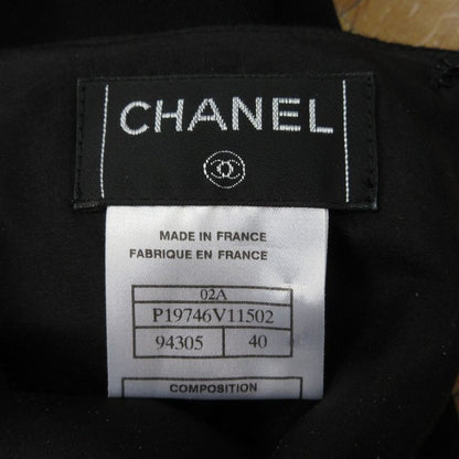 Chanel Coco Mark Charm Zipper Midi Skirt P19746 Size 40 Black Women Used