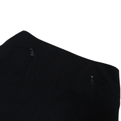 Chanel Coco Mark Charm Zipper Midi Skirt P19746 Size 40 Black Women Used