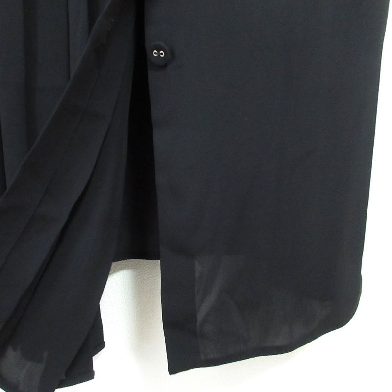 Prada Frill Collar Sleeveless Pleated Dress Size 38 Black Women's Preowned USED