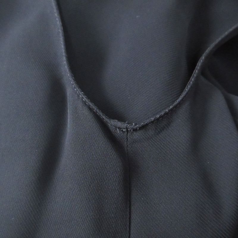 Prada Frill Collar Sleeveless Pleated Dress Size 38 Black Women's Preowned USED