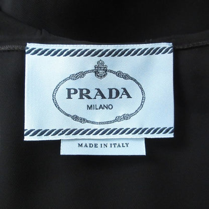Prada Frill Collar Sleeveless Pleated Dress Size 38 Black Women's Preowned USED