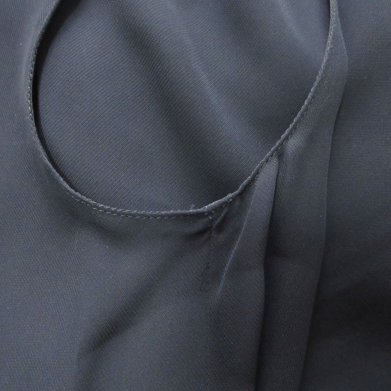 Prada Frill Collar Sleeveless Pleated Dress Size 38 Black Women's Preowned USED