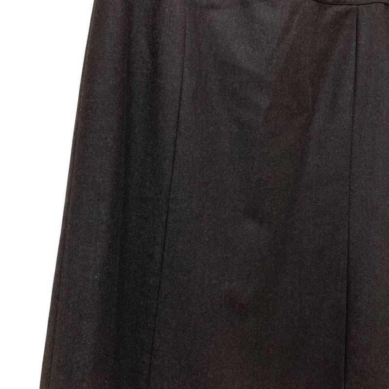 01A Chanel Cashmere Blend Skirt With Coco Mark Plate P18201 Size 38 Dark Brown