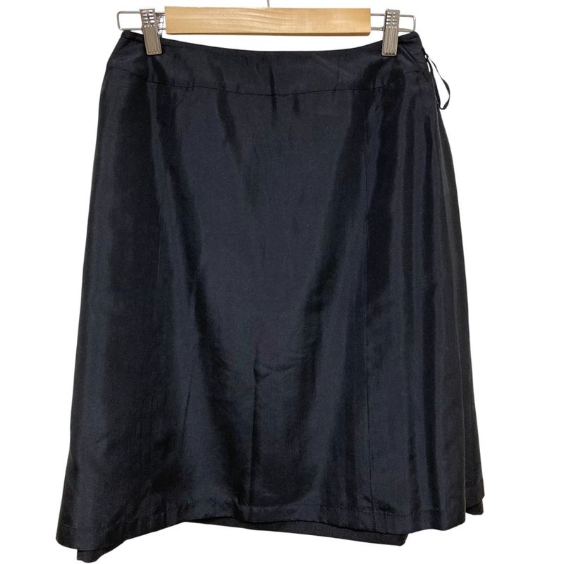 01A Chanel Cashmere Blend Skirt With Coco Mark Plate P18201 Size 38 Dark Brown