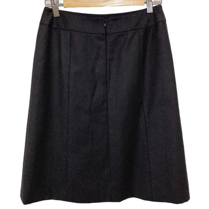 01A Chanel Cashmere Blend Skirt With Coco Mark Plate P18201 Size 38 Dark Brown