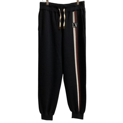 Louis Vuitton Monogram Line Cashmere Blend Cotton Knit Pants Size XL Navy Women