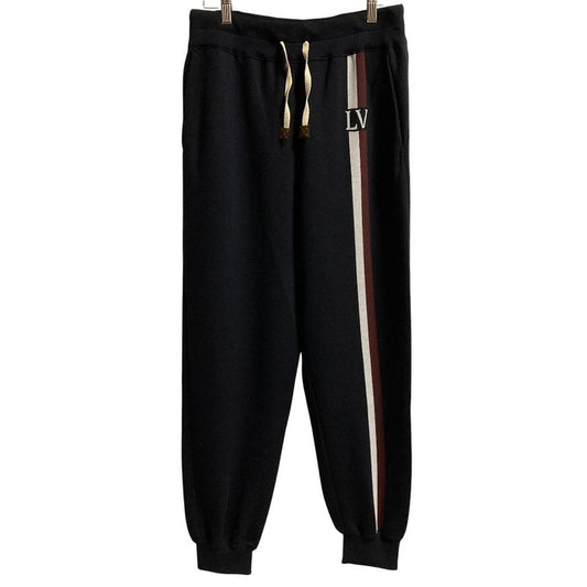 Louis Vuitton Monogram Line Cashmere Blend Cotton Knit Pants Size XL Navy Women