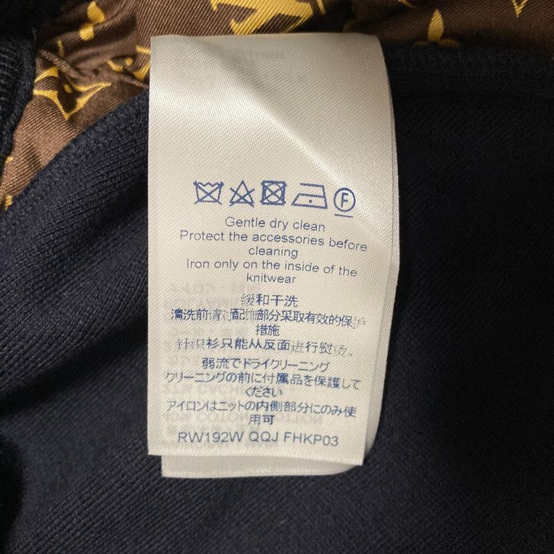 Louis Vuitton Monogram Line Cashmere Blend Cotton Knit Pants Size XL Navy Women