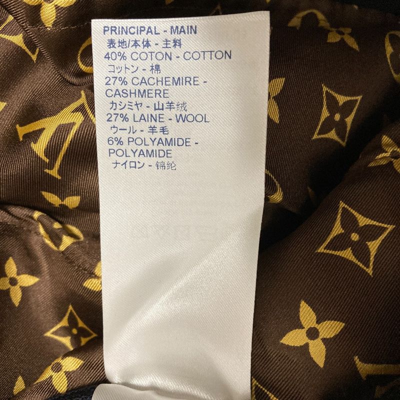 Louis Vuitton Monogram Line Cashmere Blend Cotton Knit Pants Size XL Navy Women