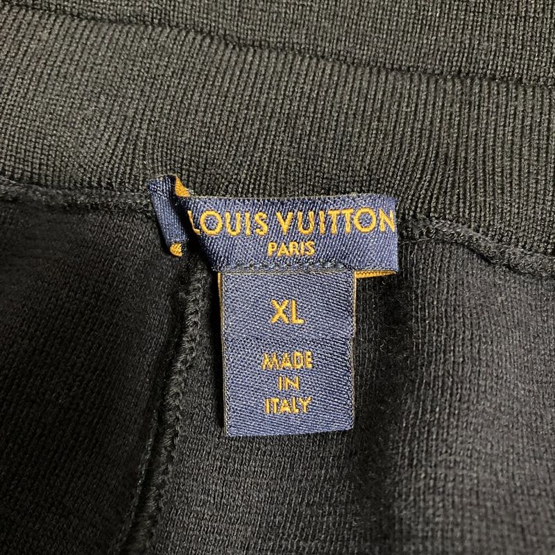 Louis Vuitton Monogram Line Cashmere Blend Cotton Knit Pants Size XL Navy Women