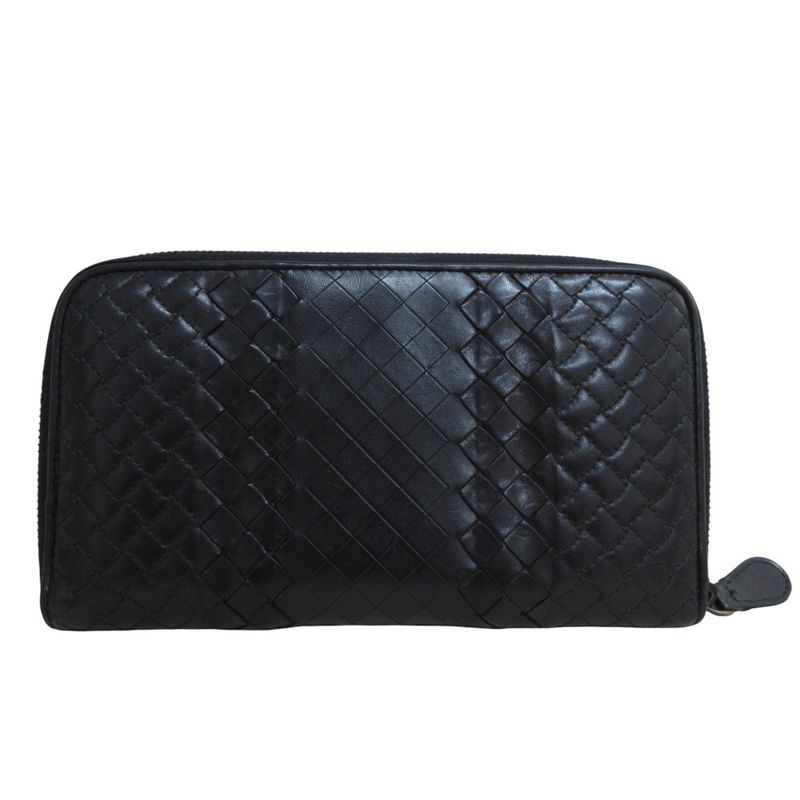 Good Bottega Veneta Intrecciato Leather Round Zipper Long Wallet Long Wallet