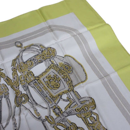 Hermes Carre 90 Brides De GALA Ceremonial Maitre D' Silk Scarf Yellow Ladies