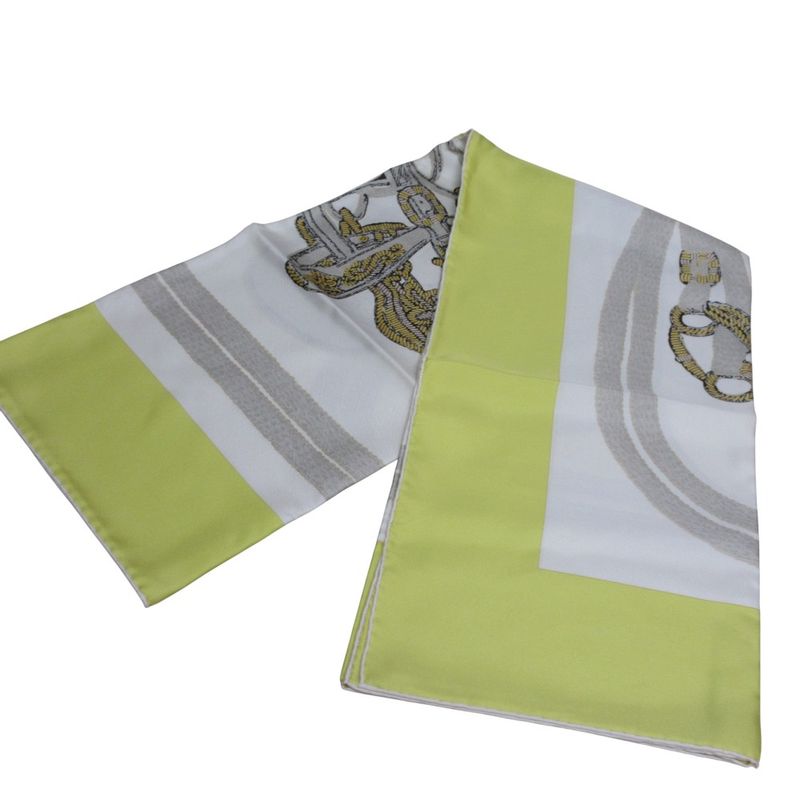 Hermes Carre 90 Brides De GALA Ceremonial Maitre D' Silk Scarf Yellow Ladies