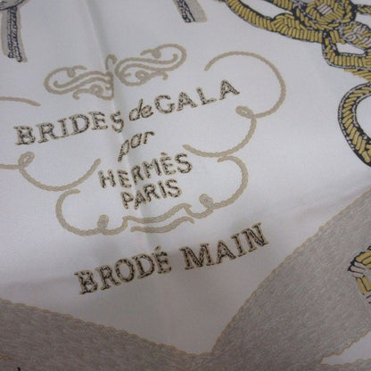 Hermes Carre 90 Brides De GALA Ceremonial Maitre D' Silk Scarf Yellow Ladies