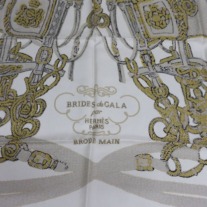 Hermes Carre 90 Brides De GALA Ceremonial Maitre D' Silk Scarf Yellow Ladies