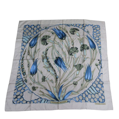 Hermes Carré 90 Ceramique Ottomane Porcelain Silk Scarf Grey Ladies Used