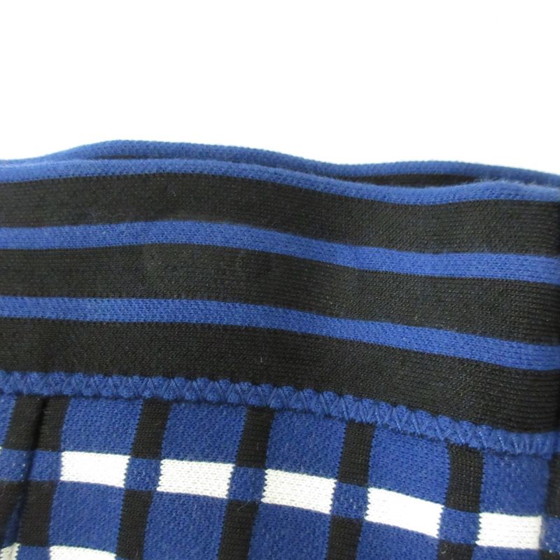 Prada Checked Knit Skirt Size 40 Blue Women's Preowned USED