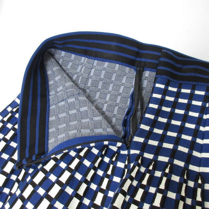 Prada Checked Knit Skirt Size 40 Blue Women's Preowned USED