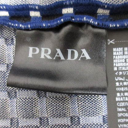 Prada Checked Knit Skirt Size 40 Blue Women's Preowned USED