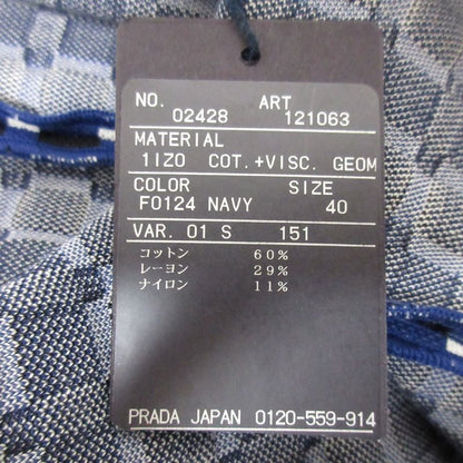 Prada Checked Knit Skirt Size 40 Blue Women's Preowned USED