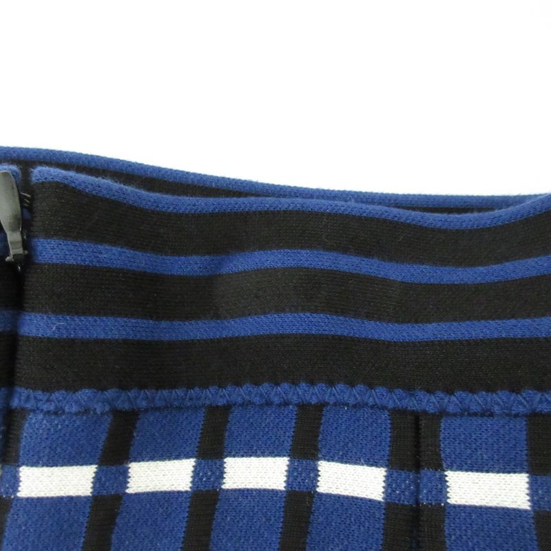 Prada Checked Knit Skirt Size 40 Blue Women's Preowned USED
